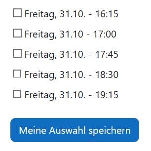 Eine Auswahl in Abfrage treffen.