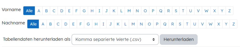 Downloadoption in einem Moodletest