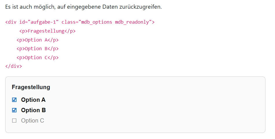 Die Klasse "mdb_readonly" verhindet das Editieren eines Inhalts.